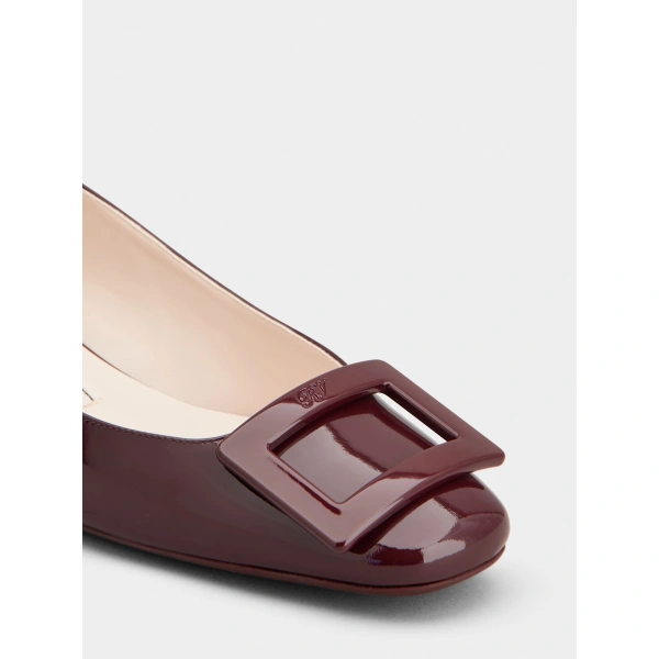 Roger Vivier U Look Ballerinas in Burgundy Patent Leather, view 6 | Ballet Flats