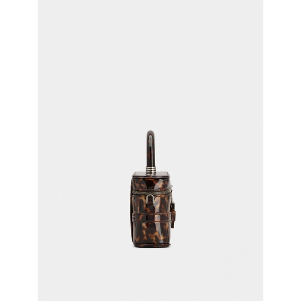 Roger Vivier Vanity Belle Vivier Mini Bag in Brown Patent Leather, view 2 | Mini Bags