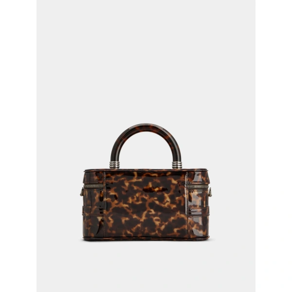 Roger Vivier Vanity Belle Vivier Mini Bag in Brown Patent Leather, view 6 | Mini Bags