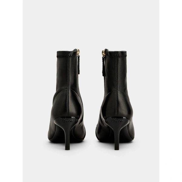 Roger Vivier Viv' Canard Booties in Black Leather, view 6 | Ankle Boots