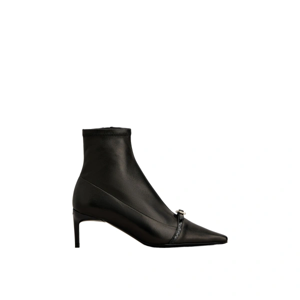 Viv' Canard Booties in Black Leather