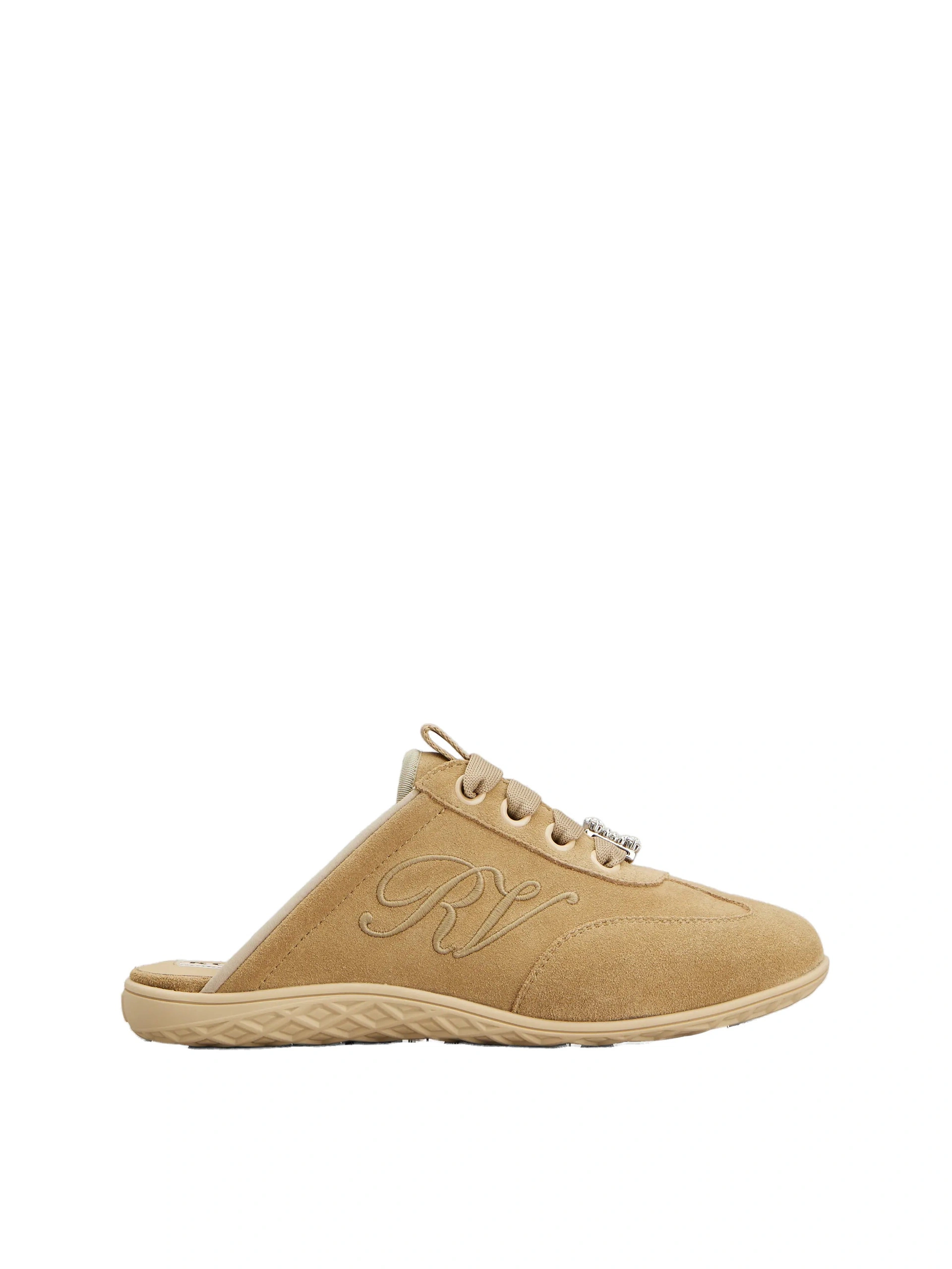 Roger Vivier Viv Low Mules in Camel Suede Roger Vivier Viv Low Mules in Camel Suede | Mules