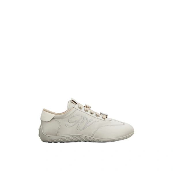 Roger Vivier Viv Low Sneakers in Grey Fabric | Sneakers