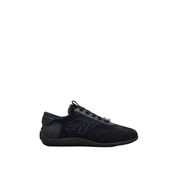 Viv Low Sneakers in Navy Blue Suede