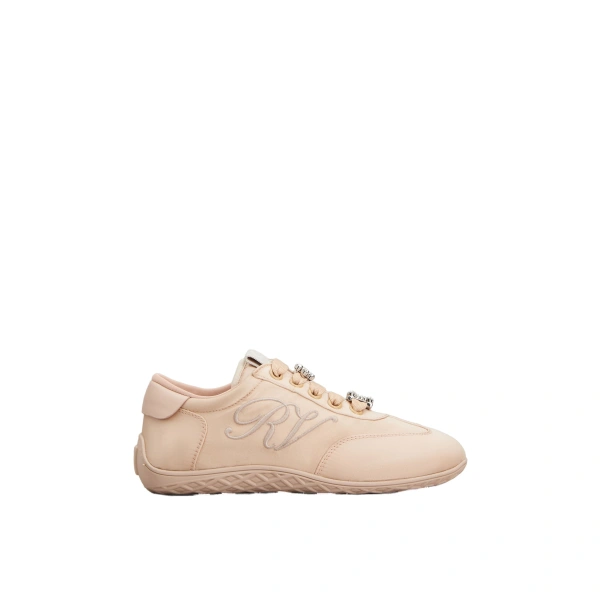 Roger Vivier Viv Low Sneakers in Pink Fabric | Sneakers