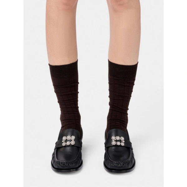 Roger Vivier Viv' Rangers Loafers in Black Leather, view 5 | Loafers