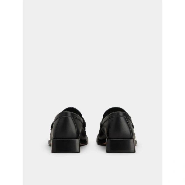 Roger Vivier Viv' Rangers Loafers in Black Leather, view 6 | Loafers