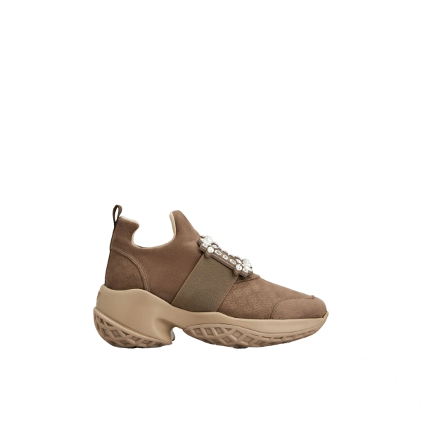 Viv' Run Sneakers in Brown Suede Fabric