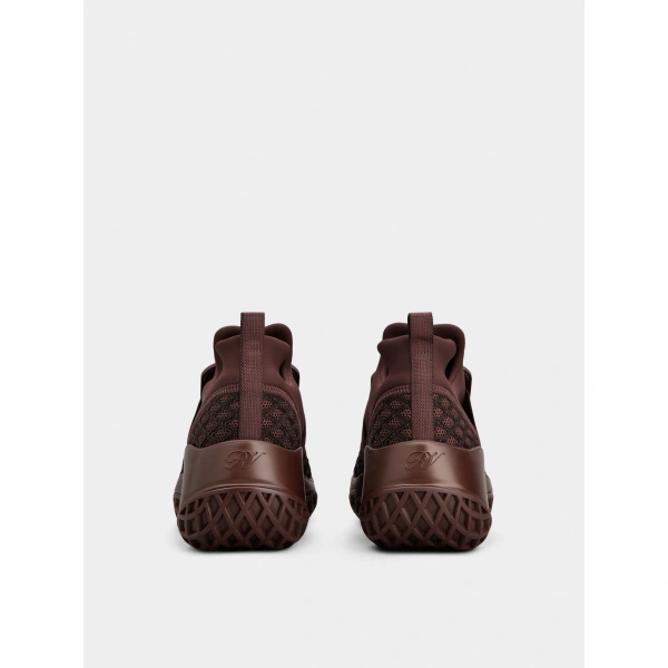 Roger Vivier Viv' Run Sneakers in Burgundy Fabric, view 4 | Sneakers