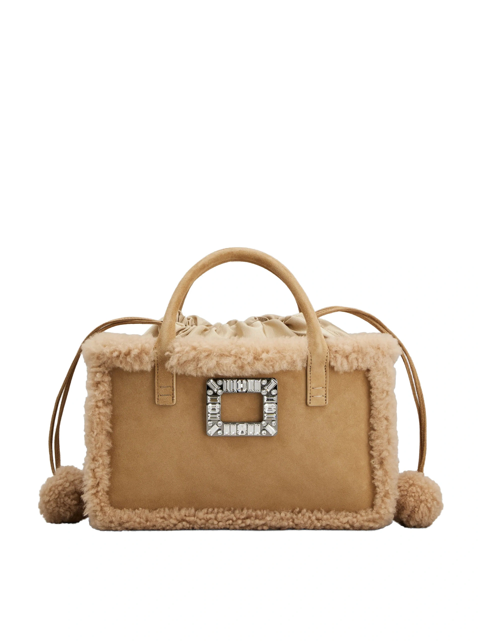 Roger Vivier Viv' Skate Shopping Bag in Camel Suede and Shearling Roger Vivier Viv' Skate Shopping Bag in Camel Suede and Shearling | Totes & Top-Handle Bags