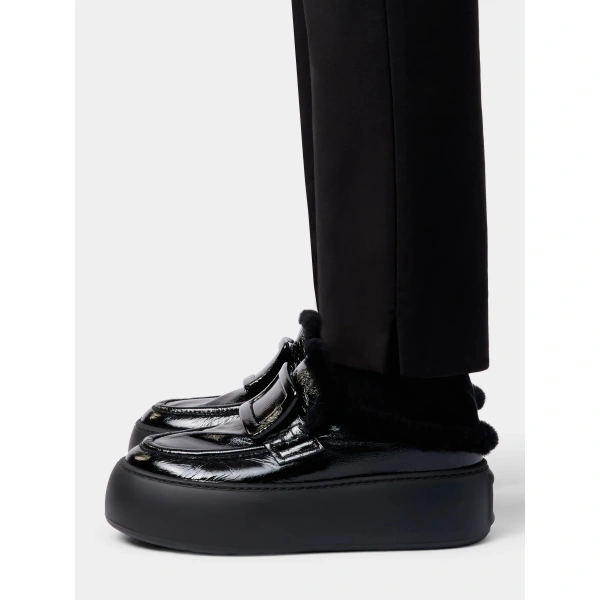 Roger Vivier Viv' Up Mules in Black Patent Leather, view 4 | Mules
