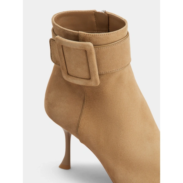 Roger Vivier Viv' in the City Booties in Beige Suede, view 6 | Ankle Boots