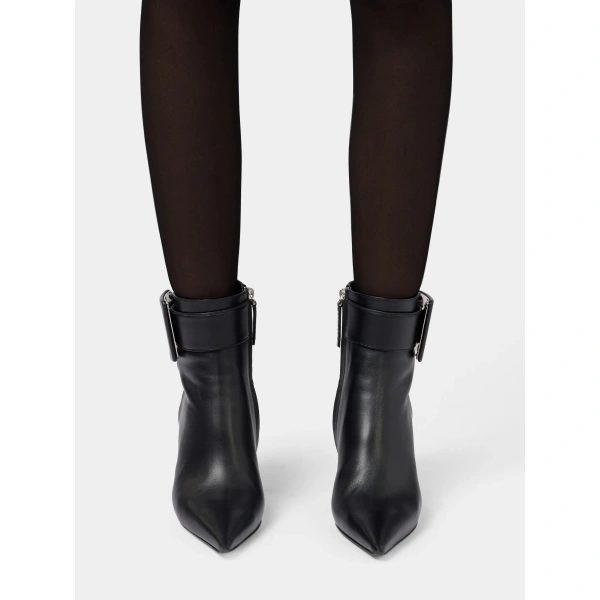 Roger Vivier Viv' in the City Booties in Black Leather, view 5 | Ankle Boots