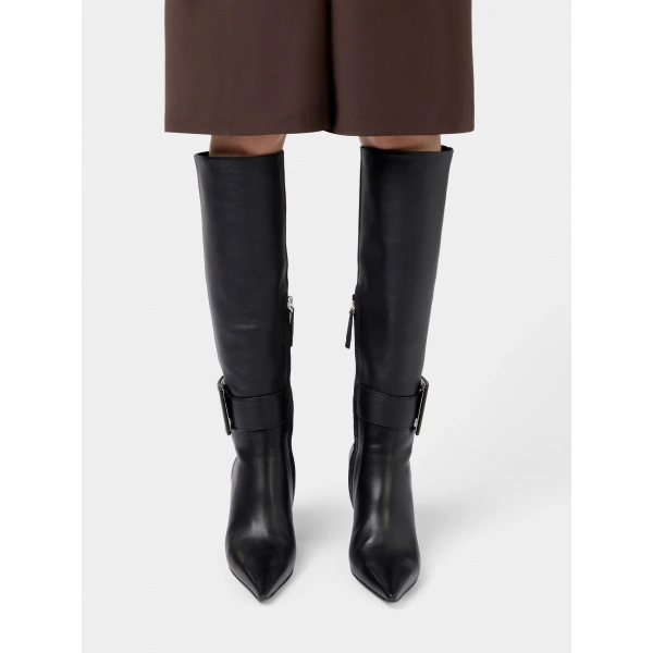 Roger Vivier Viv' in the City Boots in Black Leather, view 5 | Knee-High Boots