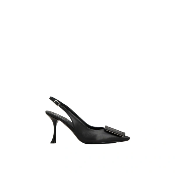 Viv' in the City Slingback Pumps in Black Leather