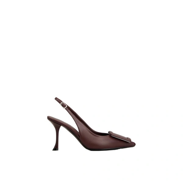 Viv' in the City Slingback Pumps in Burgundy Leather