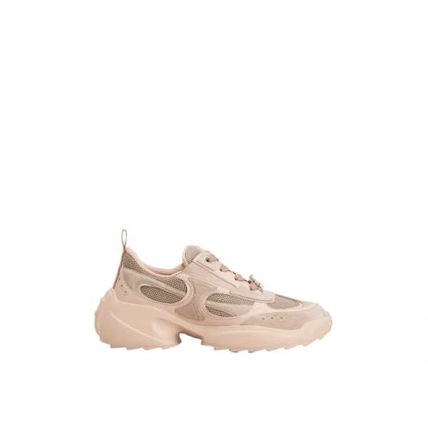 Viv' on the Run Sneakers in Pink Leather and Fabric