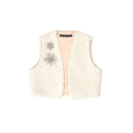 Roger Vivier Waistcoat in White Bouclé Jersey | Vests & Gilets
