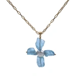 Rosa de la Cruz Aquamarine and Pearl Flower Pendant | Fine Pendants and Charms | Coveti
