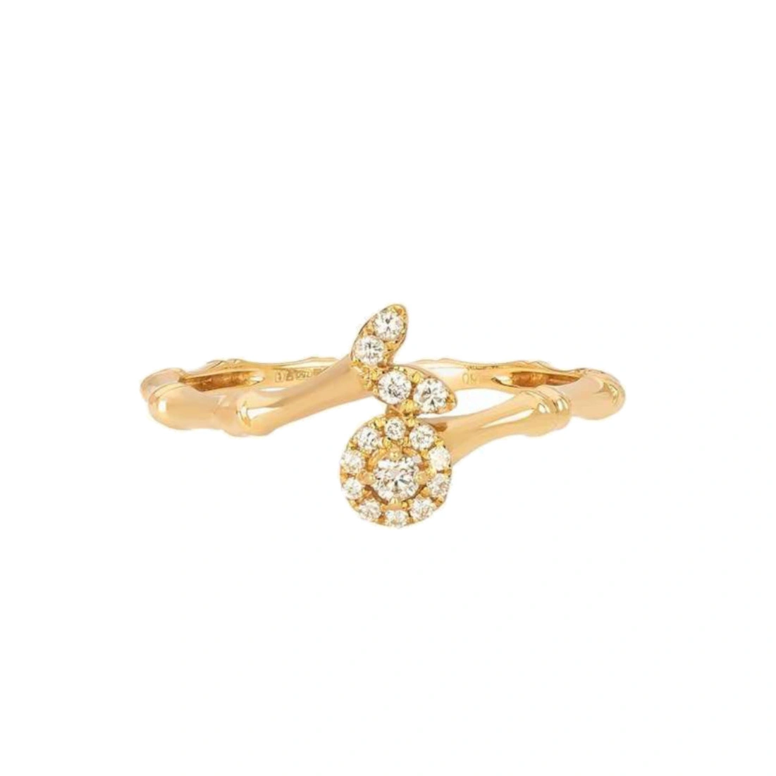 Rosa de la Cruz Bamboo Eternity Ring in 18K Yellow Gold, White Diamond Rosa de la Cruz Bamboo Eternity Ring in 18K Yellow Gold, White Diamond | Fine Rings | Coveti