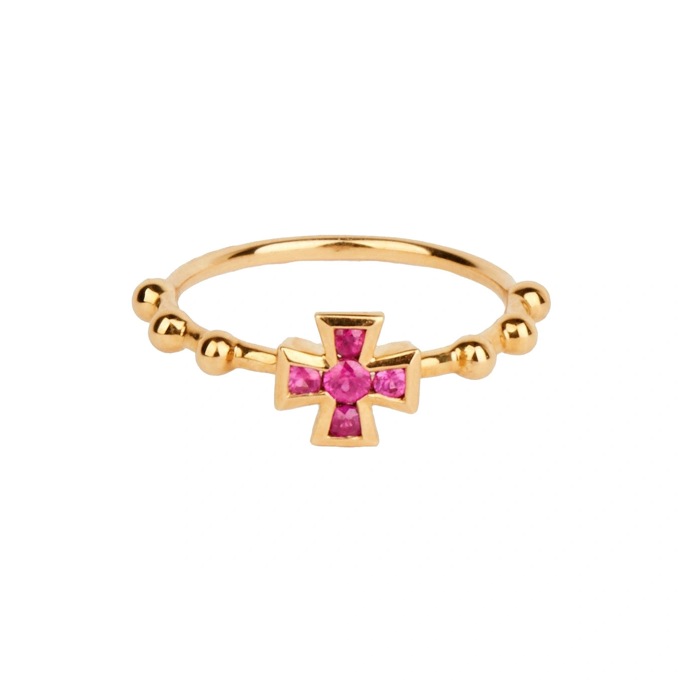 Rosa de la Cruz Baroque Cross Ring in 18K Yellow Gold, Ruby Rosa de la Cruz Baroque Cross Ring in 18K Yellow Gold, Ruby | Fine Rings | Coveti