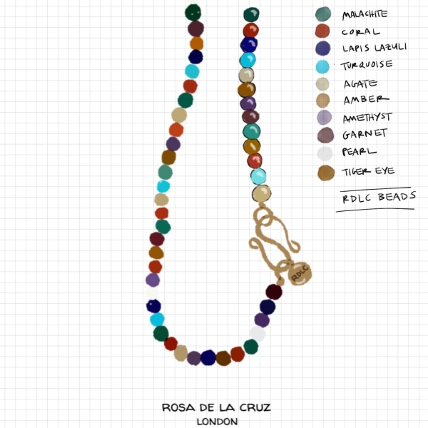 Rosa de la Cruz Beads Gem Necklace in 18K Yellow Gold, Light Jade | Fine Necklaces | Coveti