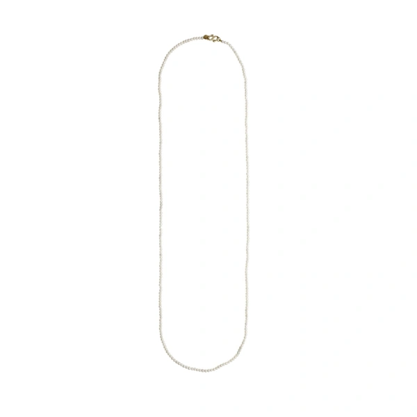 Rosa de la Cruz Beads Gem Necklace in 18K Yellow Gold, Pearl | Fine Necklaces | Coveti