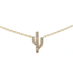 Rosa de la Cruz Cactus Charm Necklace in 18K Yellow Gold, White Diamond | Fine Pendants and Charms | Coveti