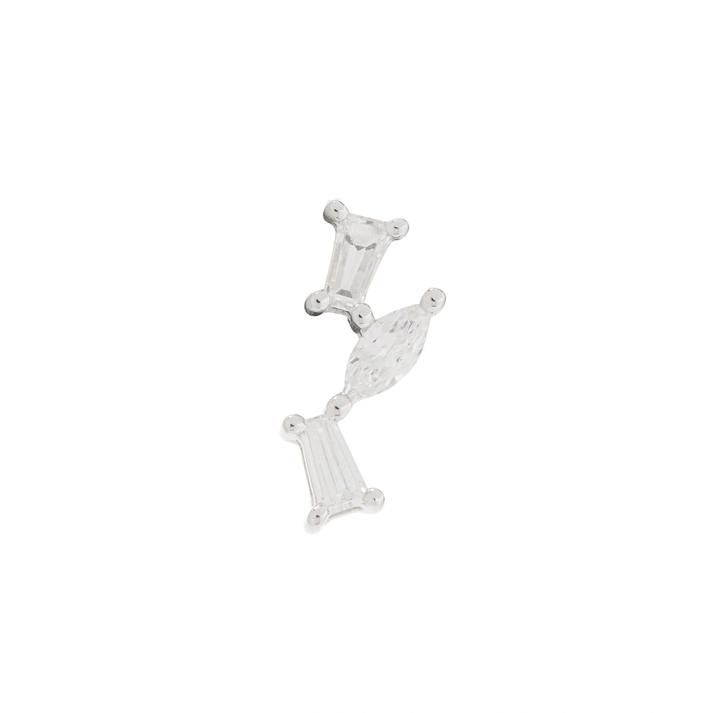 Rosa de la Cruz Cascade Earring 'a' in 18K White Gold, White Diamond, Single Rosa de la Cruz Cascade Earring 'a' in 18K White Gold, White Diamond, Single | Fine Earrings | Coveti