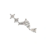 Rosa de la Cruz Cascade Earring 'b' in 18K White Gold, White Diamond, Single | Fine Earrings | Coveti