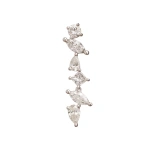 Rosa de la Cruz Cascade Earring 'c' in 18K White Gold, White Diamond, Single | Fine Earrings | Coveti