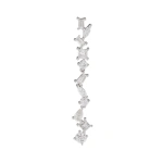 Rosa de la Cruz Cascade Earring 'd' in 18K White Gold, White Diamond, Single | Fine Earrings | Coveti