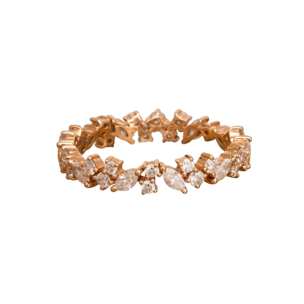 Cascade Eternity Ring in 18K Rose Gold, White Diamond