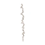 Rosa de la Cruz Cascade Long Earring in 18K White Gold, White Diamond, Single | Fine Earrings | Coveti