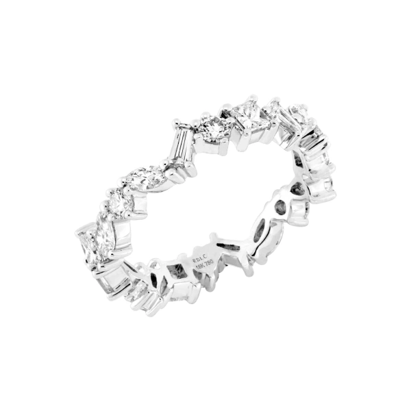 Rosa de la Cruz Cascade Ring in 18K White Gold, White Diamond | Fine Rings | Coveti