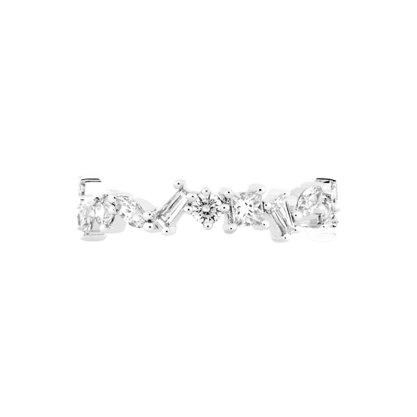 Rosa de la Cruz Cascade Ring in 18K White Gold, White Diamond | Fine Rings | Coveti