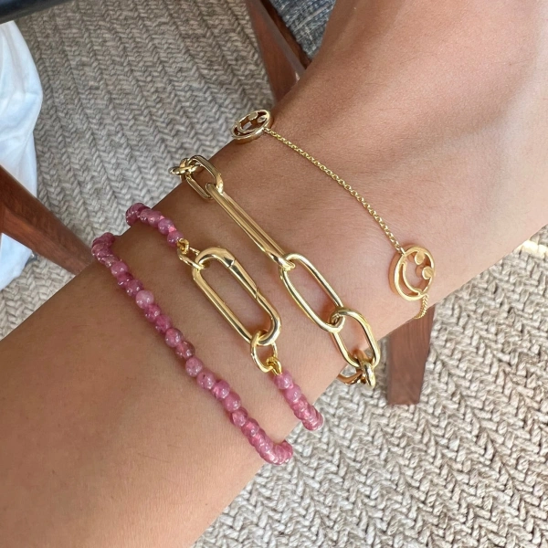 Rosa de la Cruz Chunky Links Bracelet in 18K Yellow Gold | Fine Bracelets | Coveti