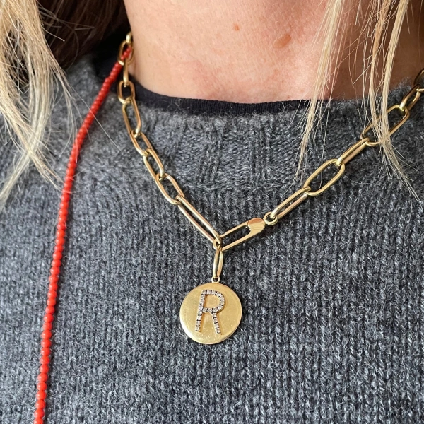 Rosa de la Cruz Chunky Links Necklace in 18K Yellow | Fine Necklaces | Coveti