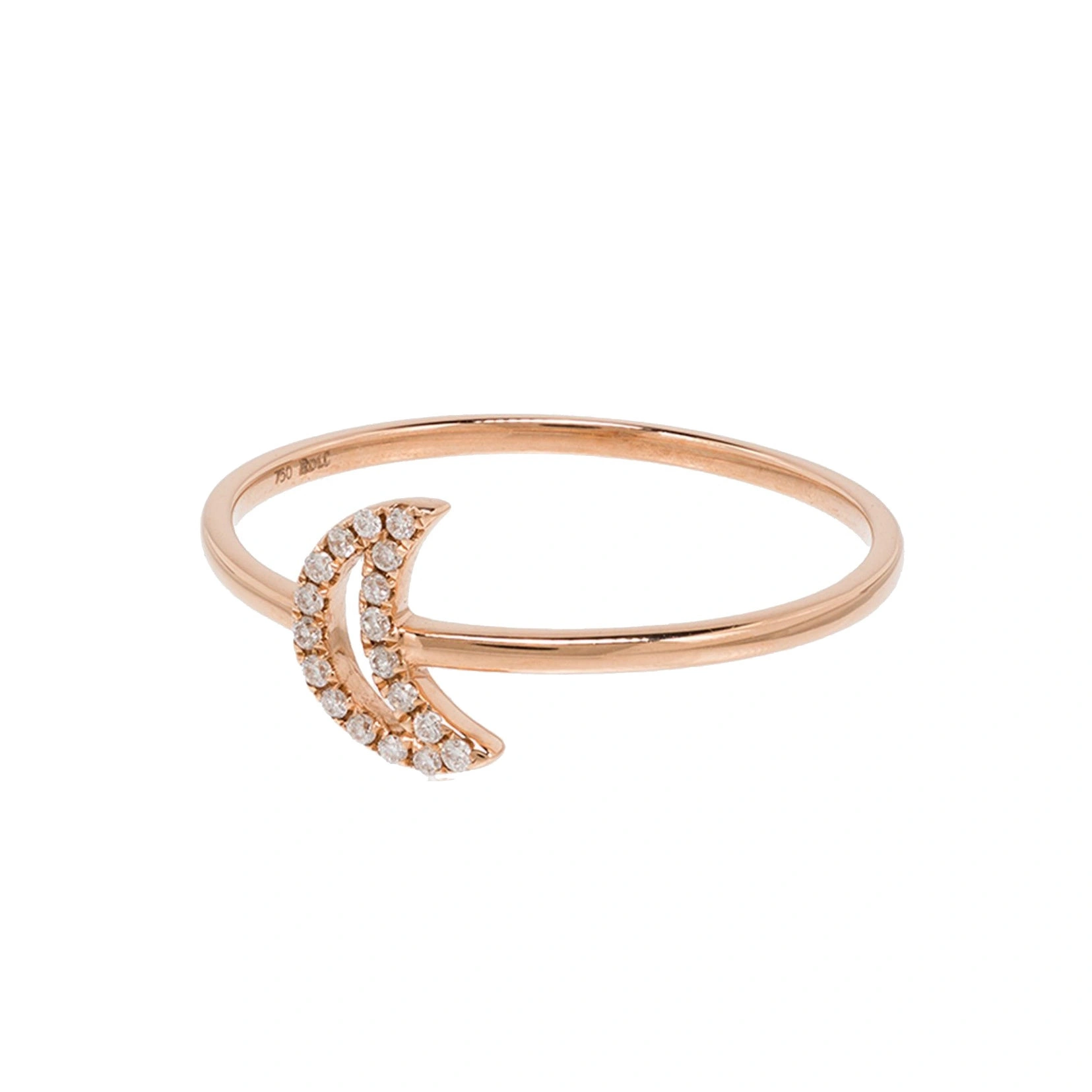 Rosa de la Cruz Crescent Ring in 18K Rose Gold, White Diamond Rosa de la Cruz Crescent Ring in 18K Rose Gold, White Diamond | Fine Rings | Coveti