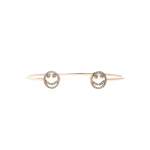 Rosa de la Cruz Double Smile Bangle in 18K Rose Gold and Brown Diamond | Fine Bracelets | Coveti