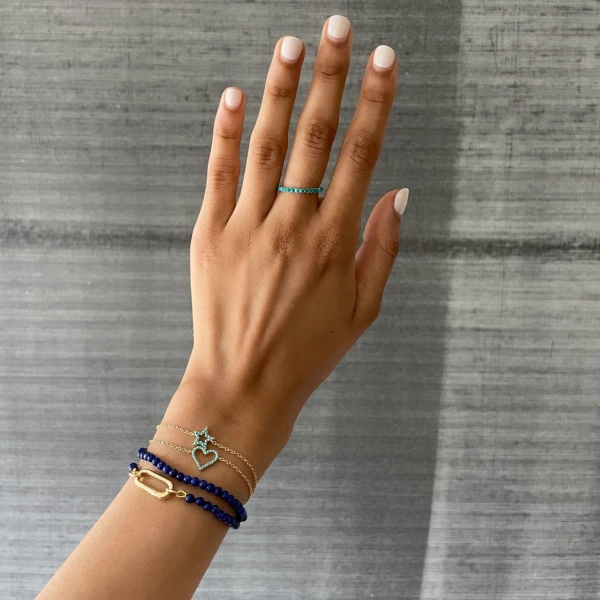 Rosa de la Cruz Double Wrap Beads Bracelet in 18K Yellow Gold, Multi Tourmaline | Fine Bracelets | Coveti