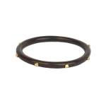 Rosa de la Cruz Ebony Bangle in Ebony, 18K Yellow Gold | Fine Bracelets | Coveti