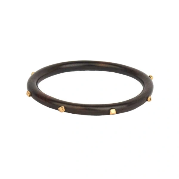 Ebony Bangle in Ebony, 18K Yellow Gold