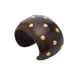 Rosa de la Cruz Ebony Cuff in Ebony, 18K Yellow Gold | Fine Bracelets | Coveti