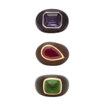 Rosa de la Cruz Ebony Gem Ring in Ebony, Amethyst and 18K White Gold | Fine Rings | Coveti