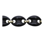 Rosa de la Cruz Ebony Mariner Link Bracelet in Ebony, 18K Yellow Gold | Fine Bracelets | Coveti