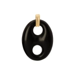 Rosa de la Cruz Ebony Mariner Link Pendant in Ebony, 18K Yellow Gold | Fine Pendants and Charms | Coveti