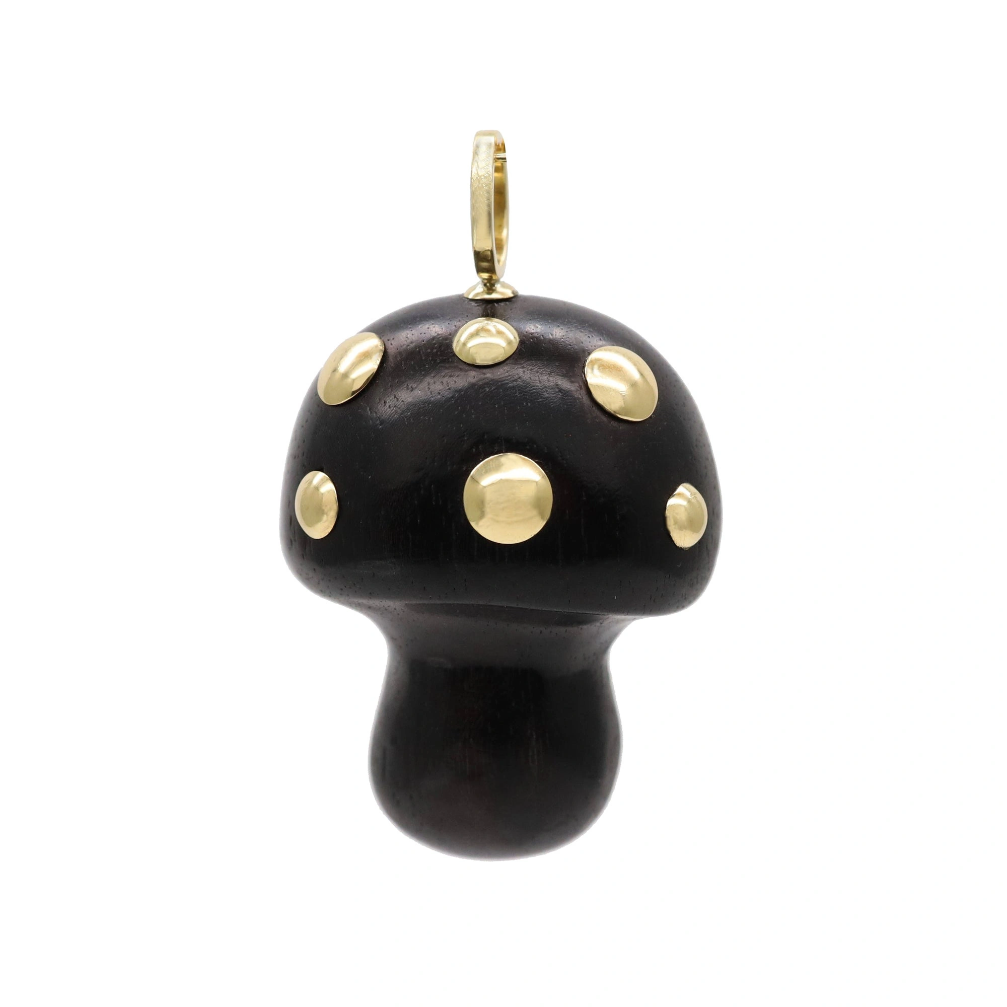 Rosa de la Cruz Ebony Mushroom Pendant in Ebony, 18K Yellow Gold Rosa de la Cruz Ebony Mushroom Pendant in Ebony, 18K Yellow Gold | Fine Pendants and Charms | Coveti