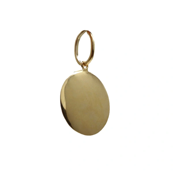 Rosa de la Cruz Engravable Medallion in 18K Yellow Gold | Fine Pendants and Charms | Coveti