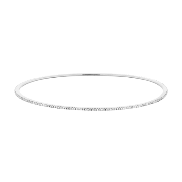 Eternity Bangle in 18K White Gold, White Diamond